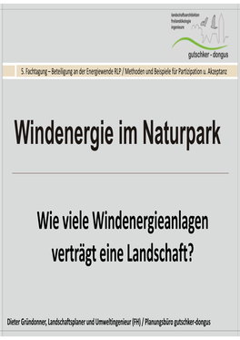 Windenergie Im Naturpark