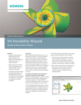 NX Durability Wizard Quickly Predict Product Fatigue