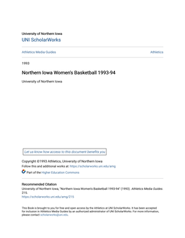 Northern Iowa Women's Basketball 1993-94