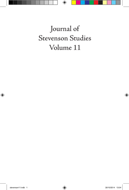 Journal of Stevenson Studies Volume 11