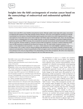 Insights Into the Field Carcinogenesis of Ovarian Cancer Based on The