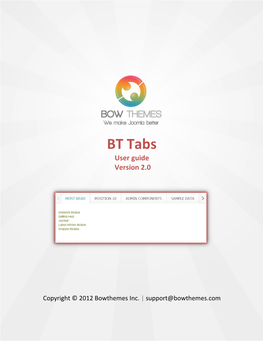 BT Tabs User Guide Version 2.0