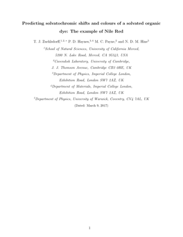 Predicting Solvatochromic Shifts and Colours of a Solvated Organic Dye: the Example of Nile Red