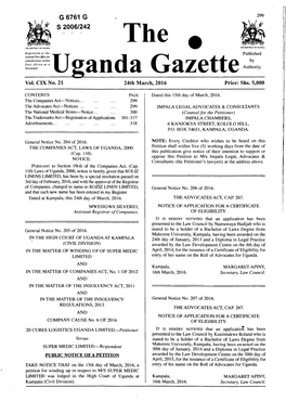 The E Uganda Gazette