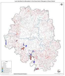 Land Identified for Afforestation in the Forest Limits of Bengaluru (Urban) District Μ