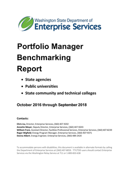 Portfolio Manager Benchmarking Report • State Agencies • Public Universities • State Community and Technical Colleges