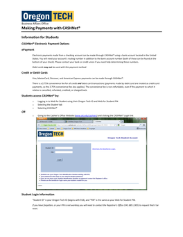 Making Payments with Cashnet®