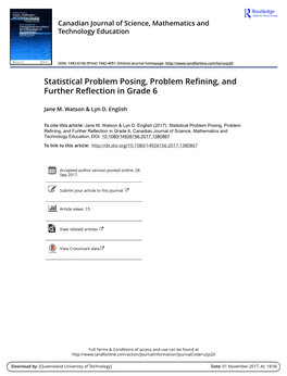 Statistical Problem Posing, Problem Refining, and Further Reflection in Grade 6