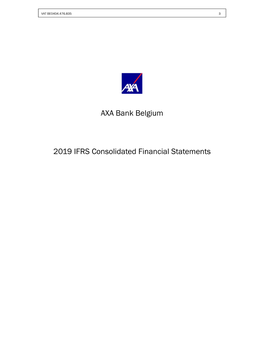 AXA Bank Belgium 2019 IFRS Consolidated Financial Statements