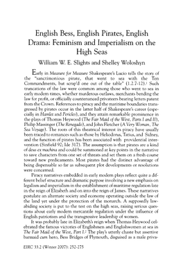 Feminism and Imperialism on the High Seas William W