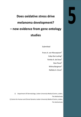 Does Oxidative Stress Drive Melanoma Development? – New Evidence from Gene Ontology Studies