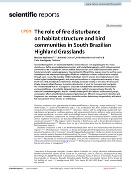 The Role of Fire Disturbance on Habitat Structure and Bird