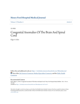 Congenital Anomalies of the Brain and Spinal Cord Edgar A