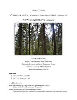 Master's Thesis CLIMATE-GROWTH RELATIONSHIPS in MIXED FIR