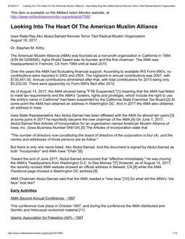 Looking Into the Heart of the American Muslim Alliance : Iowa State Rep Ako Abdul-Samad Revives Terror Tied Radical Muslim Organization