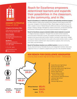 Reach for Excellence Empowers Determined Learners and Expands Their Possibilities in the Classroom, in the Community, and in Life