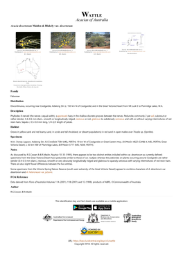 Acacia Desertorum Var. Desertorum Occurrence Map