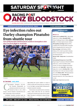 Eye Infection Rules out Darley Champion Pinatubo from Shuttle Tour | 2 | Saturday, July 24, 2021