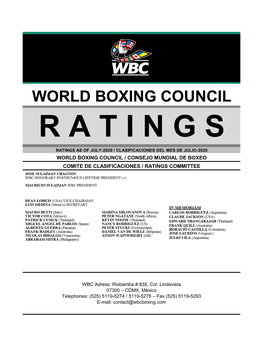 World Boxing Council Ratings