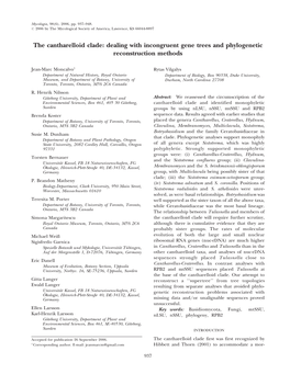 The Cantharelloid Clade: Dealing with Incongruent Gene Trees and Phylogenetic Reconstruction Methods