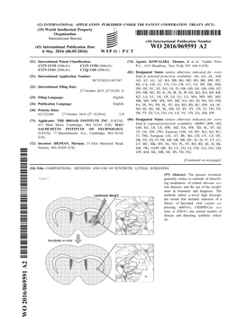 WO 2016/069591 A2 6 May 2016 (06.05.2016) W P O P C T