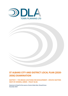 St Albans City and District Local Plan (2020- 2036) Examination