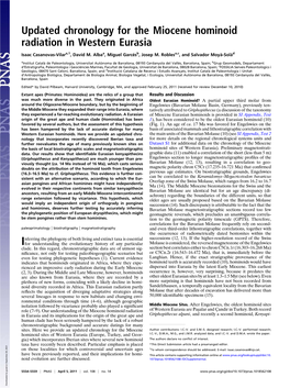 Updated Chronology for the Miocene Hominoid Radiation in Western Eurasia