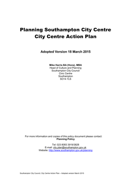 Southampton City Centre Action Plan