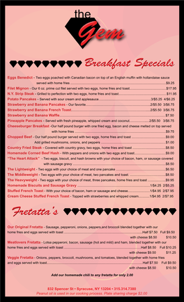 The Breakfast Specials Fretatta's