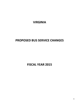Virginia Proposed Bus Service Changes Fiscal Year 2015