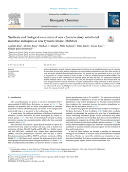 Synthesis and Biological Evaluation of New Chloro/Acetoxy Substituted T Isoindole Analogues As New Tyrosine Kinase Inhibitors ⁎ Aytekin Kösea, Meltem Kayab, Nurhan H