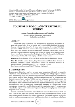 Tourism in Bodoland Territorial Region