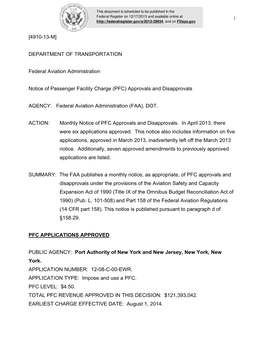 [4910-13-M] DEPARTMENT of TRANSPORTATION Federal