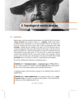 3. Topological Vector Spaces