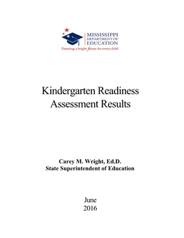 Kindergarten Readiness Assessment Results