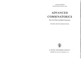 Advanced Combinatorics COMTET