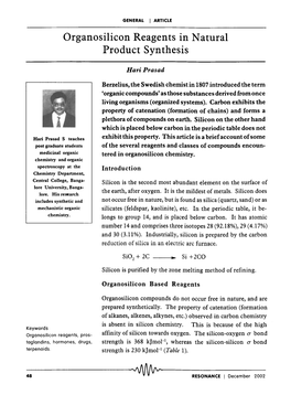 Organosilicon Reagents in Natural Product Synthesis