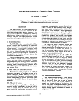 The Micro-Architecture of a Capability-Based Computer