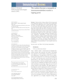 The Outliers Become a Stampede As Immunometabolism Reaches A