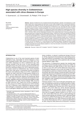 High Species Diversity in Colletotrichum Associated with Citrus Diseases in Europe