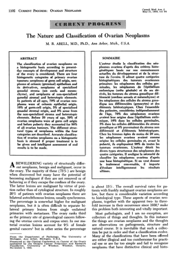 The Nature and Classification of Ovarian Neoplasms M