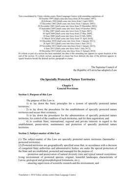 Law on Specially Protected Nature Territories