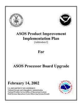 ASOS Product Improvement Implementation Plan for ASOS