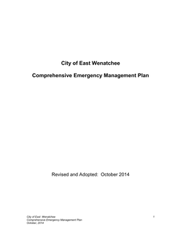 Comprehensive Emergency Management Plan