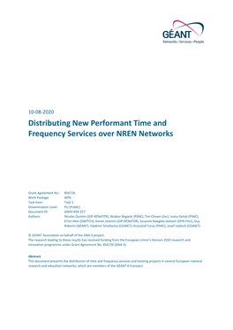 Distributing New Performant Time and Frequency Services Over NREN Networks