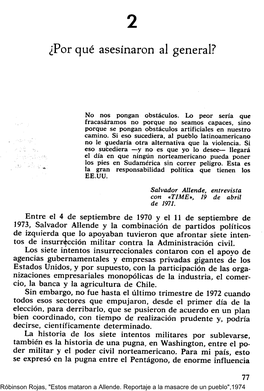 ¿Por Qué Asesinaron Al General?