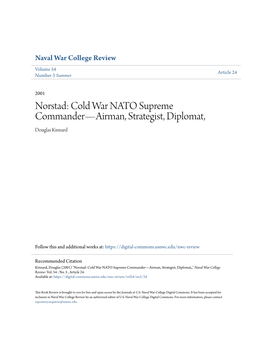 Norstad: Cold War NATO Supreme Commander—Airman, Strategist, Diplomat, Douglas Kinnard