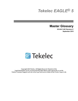 Master Glossary 910-5411-001 Revision C September 2010