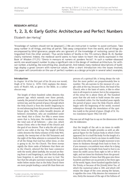 Early Gothic Architecture and Perfect Numbers Elizabeth Den Hartog*