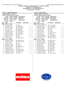 CFPI Timing & Data